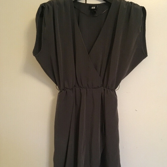 H&M Midi Dress With Waist Belt Gray Size 6 - Picture 1 of 6